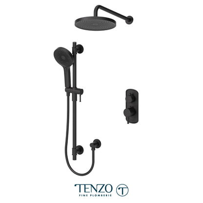 Tenzo Alyss ALYT32-20114 2-function thermostatic shower kit in matte black