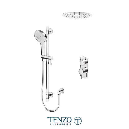 Tenzo Alyss ALYT32-21165 thermostatic recessed ceiling shower kit in polished chrome