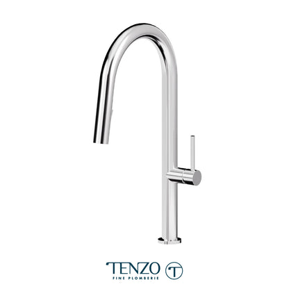 Tenzo Amador Pull-Down Single-Handle Kitchen Faucet With C-Spout & 2-Function Sprayer - AM130