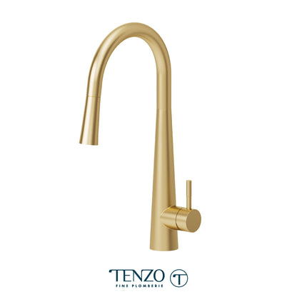 Tenzo Aviva Pull-Down Single-Handle Kitchen Faucet With C-Spout & 2-Function Sprayer - AV130