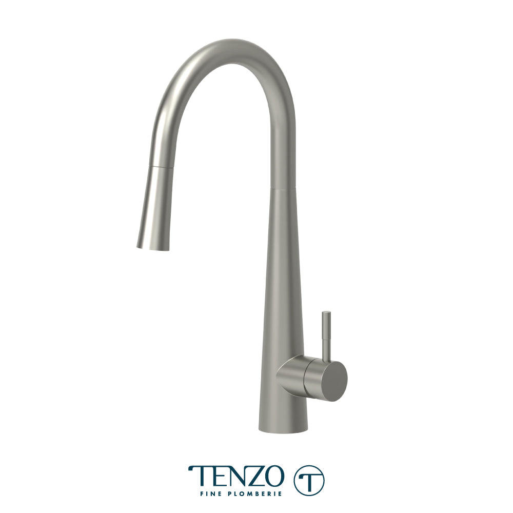 Tenzo Aviva Pull-Down Single-Handle Kitchen Faucet With C-Spout & 2-Function Sprayer - AV130