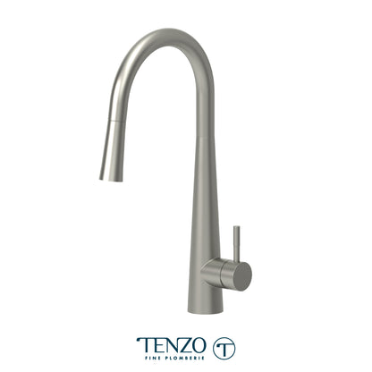 Tenzo Aviva Pull-Down Single-Handle Kitchen Faucet With C-Spout & 2-Function Sprayer - AV130