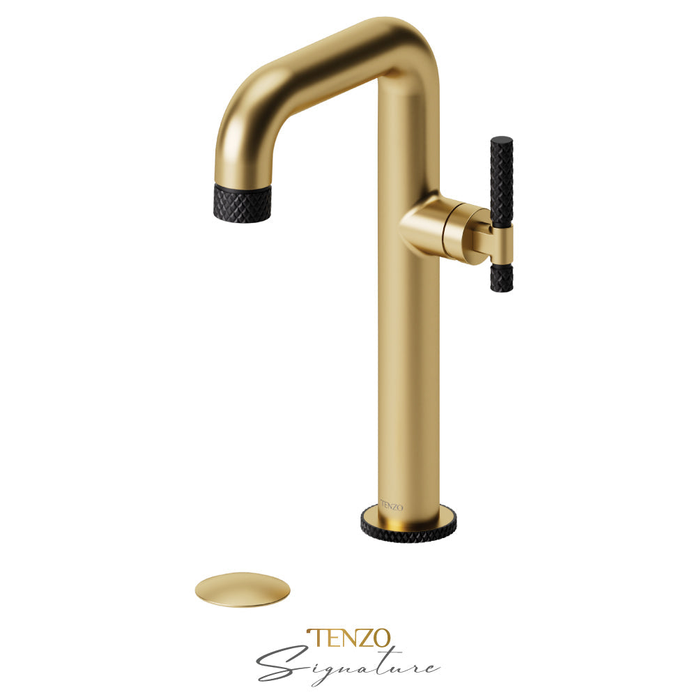 Tenzo Bellacio BE10H-C tall brushed gold with matte black