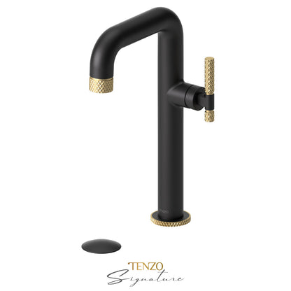 Tenzo Bellacio BE10H-C tall matte black with brushed gold