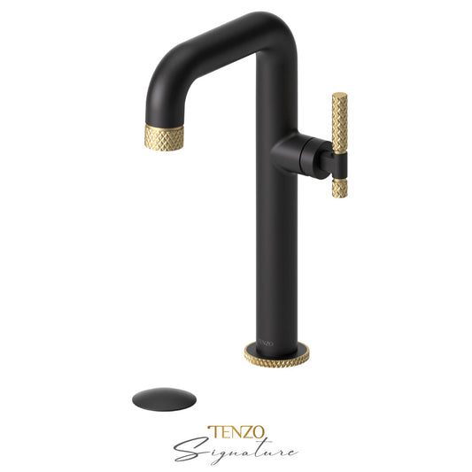 Tenzo Bellacio BE10H-C tall matte black with brushed gold