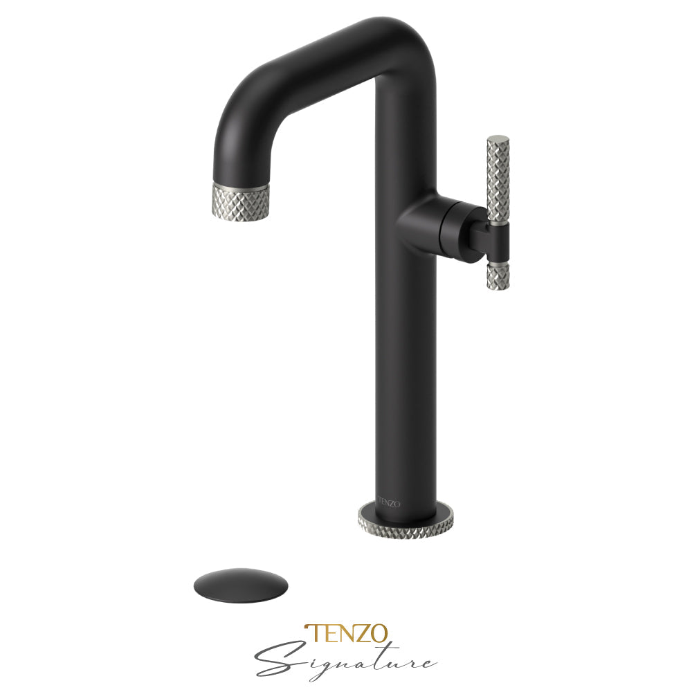 Tenzo Bellacio BE10H-C tall matte black with brushed nickel