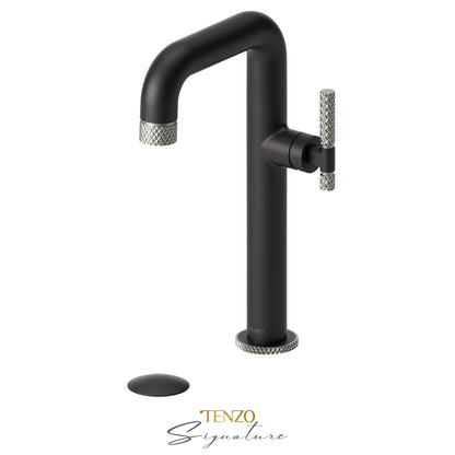 Tenzo Bellacio BE10H-C tall matte black with brushed nickel