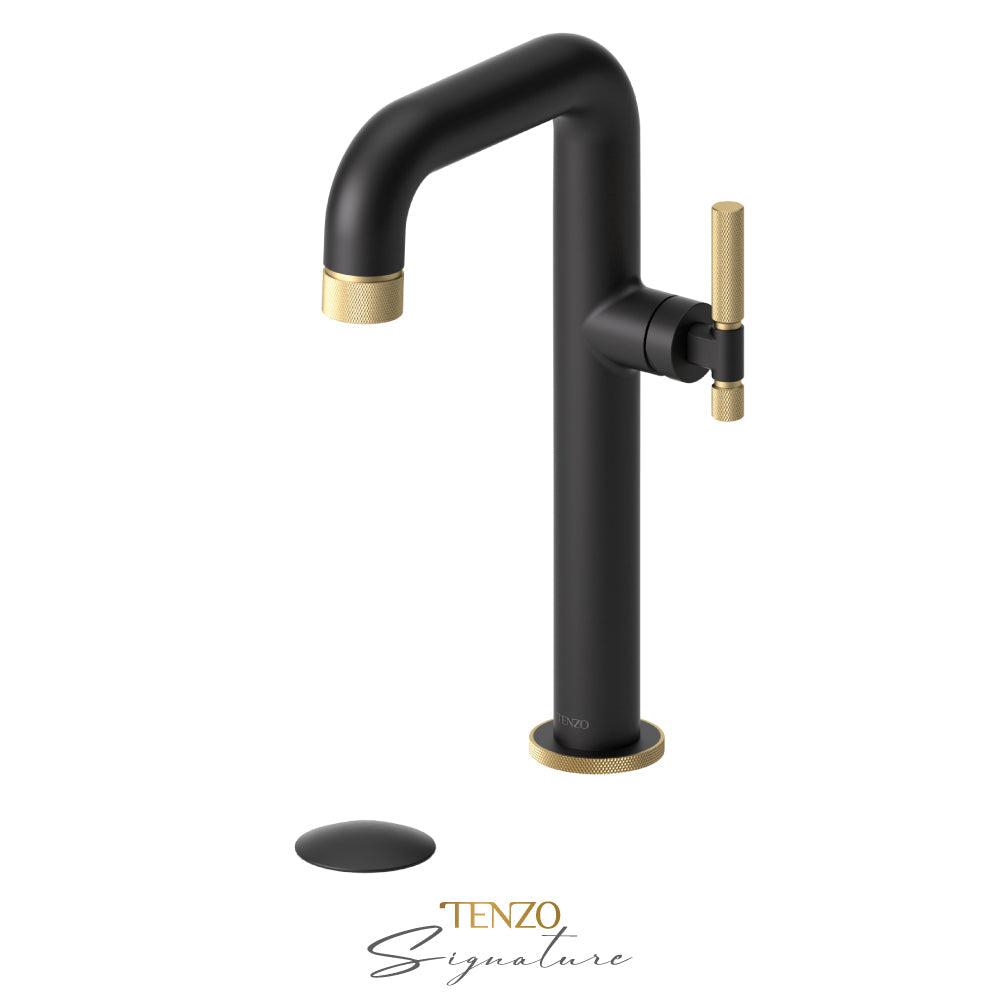 Tenzo Bellacio BE10H-F tall matte black with brushed gold