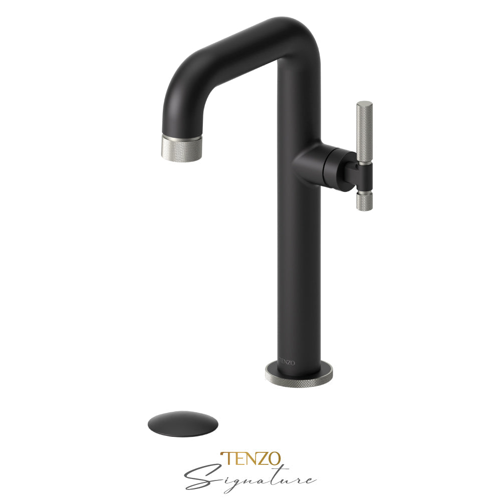 Tenzo Bellacio BE10H-F tall matte black with brushed nickel