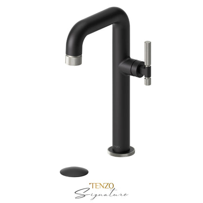 Tenzo Bellacio BE10H-F tall matte black with brushed nickel