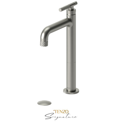 Tenzo Bellacio BE11H-C tall vessel faucet brushed nickel