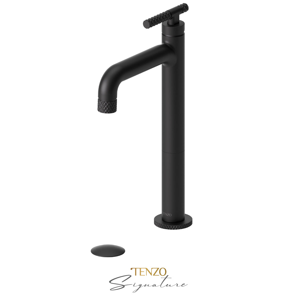 Tenzo Bellacio BE11H-C tall vessel faucet matte black