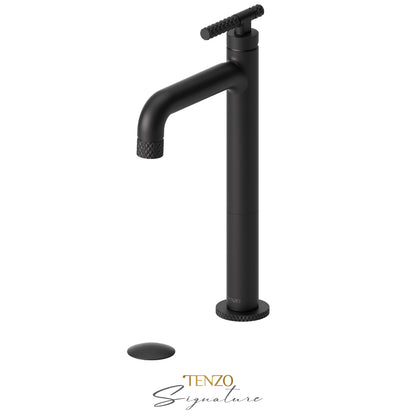 Tenzo Bellacio BE11H-C tall vessel faucet matte black
