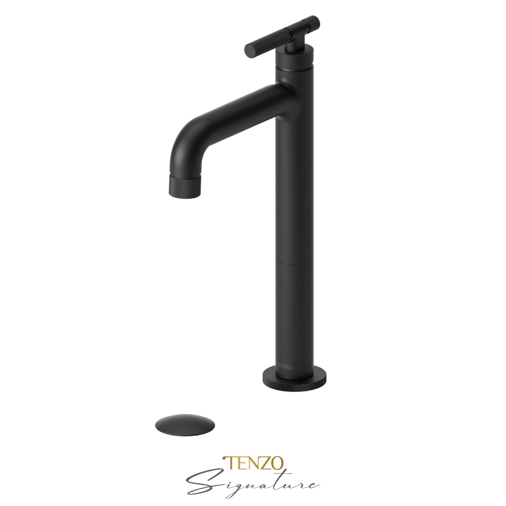 Tenzo Bellacio BE11H-F tall vessel faucet matte black