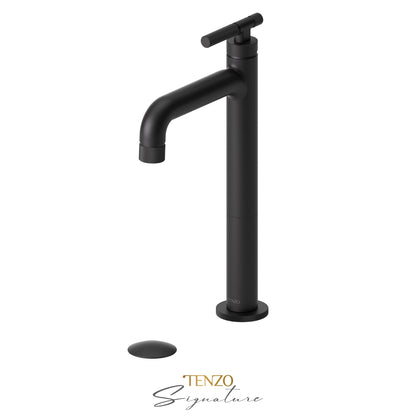 Tenzo Bellacio BE11H-F tall vessel faucet matte black