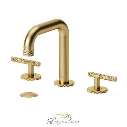 Tenzo Bellacio BE13-C 8 inch widespread lavatory faucet brushed gold