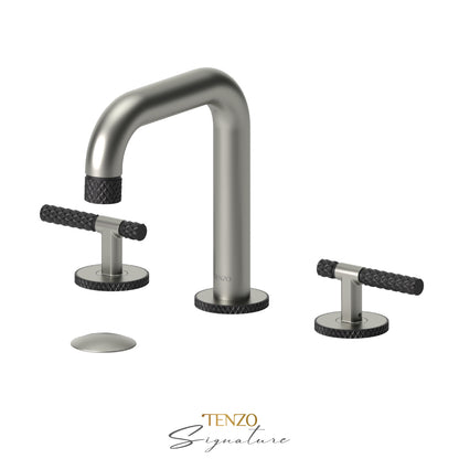 Tenzo Bellacio BE13-C 8 inch widespread lavatory faucet brushed nickel with matte black