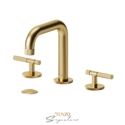 Tenzo Bellacio BE13-F 8 inch widespread lavatory faucet brushed gold