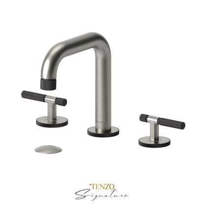 Tenzo Bellacio BE13-F 8 inch widespread lavatory faucet brushed nickel with matte black