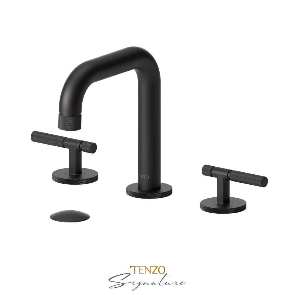 Tenzo Bellacio BE13-F 8 inch widespread lavatory faucet matte black
