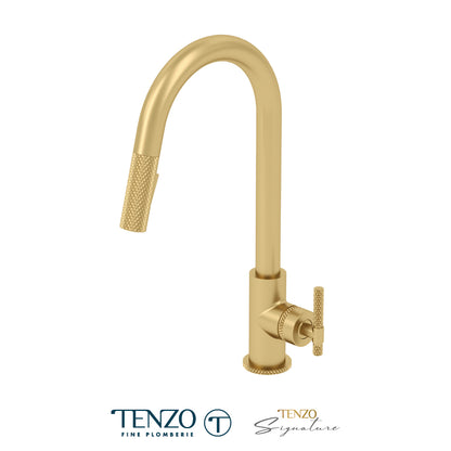Tenzo Bellacio Pull-Down Kitchen Faucet & 2-Function Spray Head, Larger Knurled