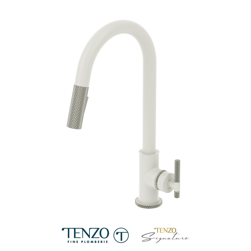 Tenzo Bellacio Pull-Down Kitchen Faucet & 2-Function Spray Head, Larger Knurled