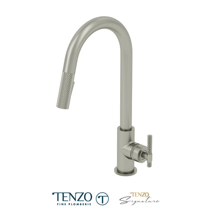 Tenzo Bellacio Pull-Down Kitchen Faucet & 2-Function Spray Head, Larger Knurled