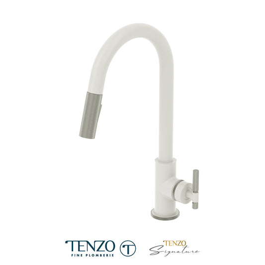 Tenzo Bellacio Robinet de cuisine monotrou extractible, douchette à 2 fonctions, molette plus petite