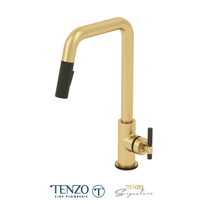 Tenzo Bellacio U-Spout Single-Handle Pull-Down Kitchen Faucet with 2-Function Spray Head, BE131-F