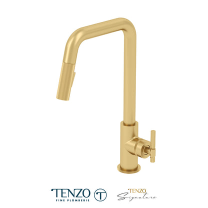 Tenzo Bellacio U-Spout Single-Handle Pull-Down Kitchen Faucet with 2-Function Spray Head, BE131-F