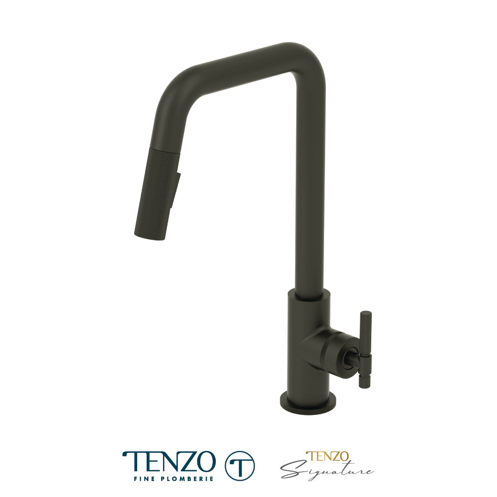 Tenzo Bellacio U-Spout Single-Handle Pull-Down Kitchen Faucet with 2-Function Spray Head, BE131-F