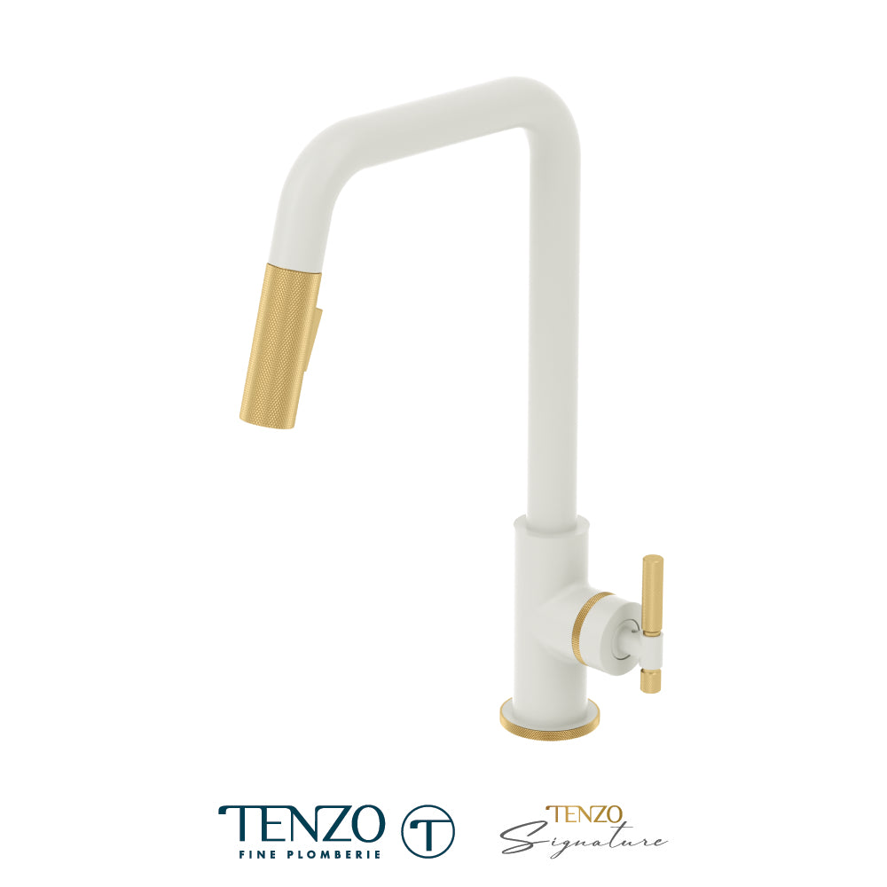 Tenzo Bellacio U-Spout Single-Handle Pull-Down Kitchen Faucet with 2-Function Spray Head, BE131-F