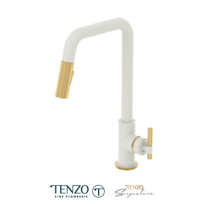 Tenzo Bellacio U-Spout Single-Handle Pull-Down Kitchen Faucet with 2-Function Spray Head, BE131-F