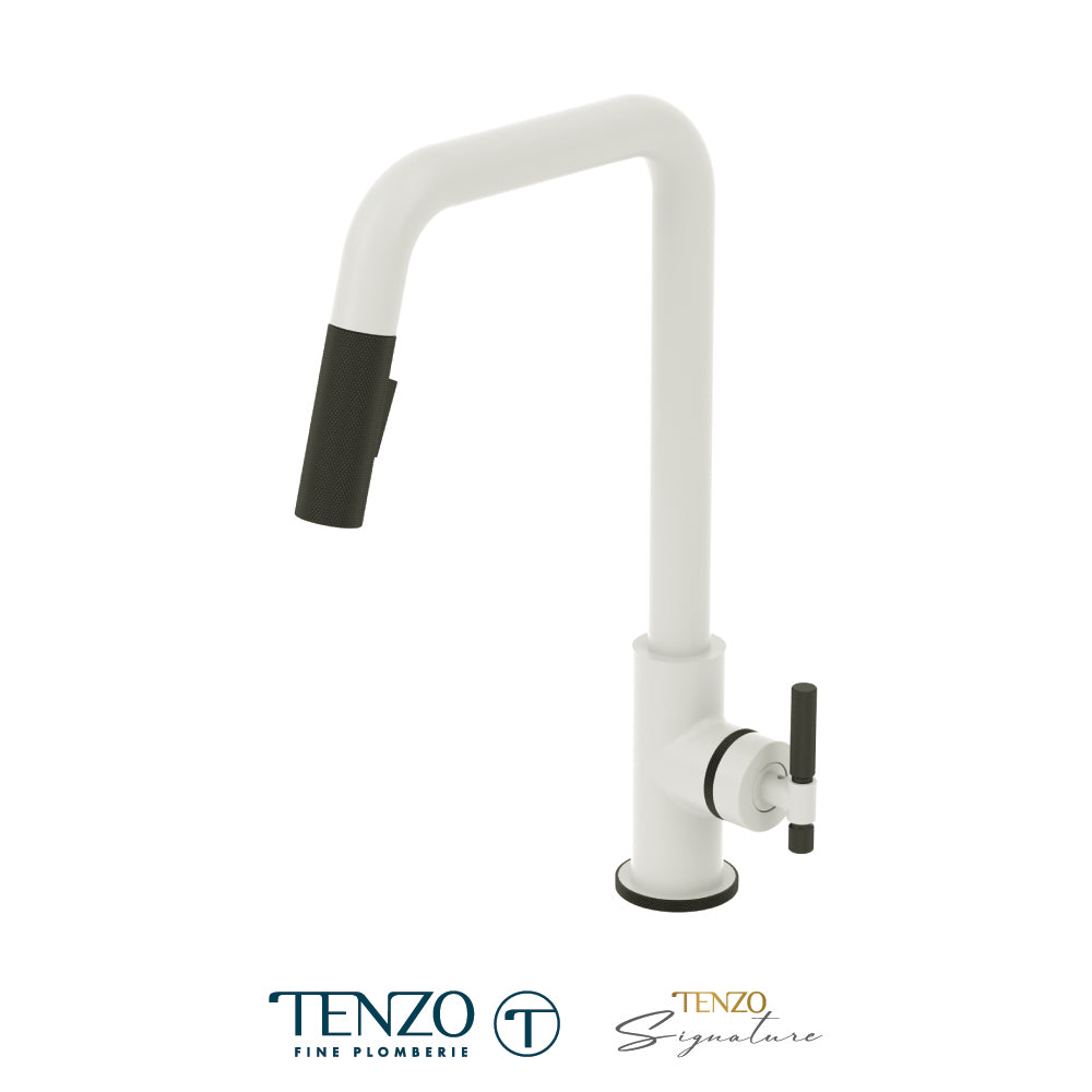Tenzo Bellacio U-Spout Single-Handle Pull-Down Kitchen Faucet with 2-Function Spray Head, BE131-F