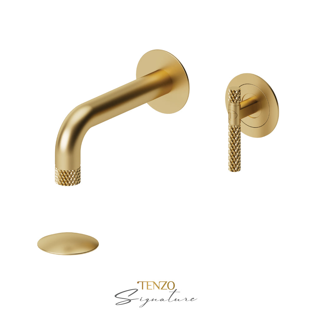 Tenzo Bellacio BE14-C wall mount lavatory faucet brushed gold