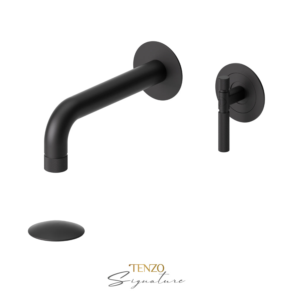 Tenzo Bellacio BE14-F wall mount lavatory faucet matte black