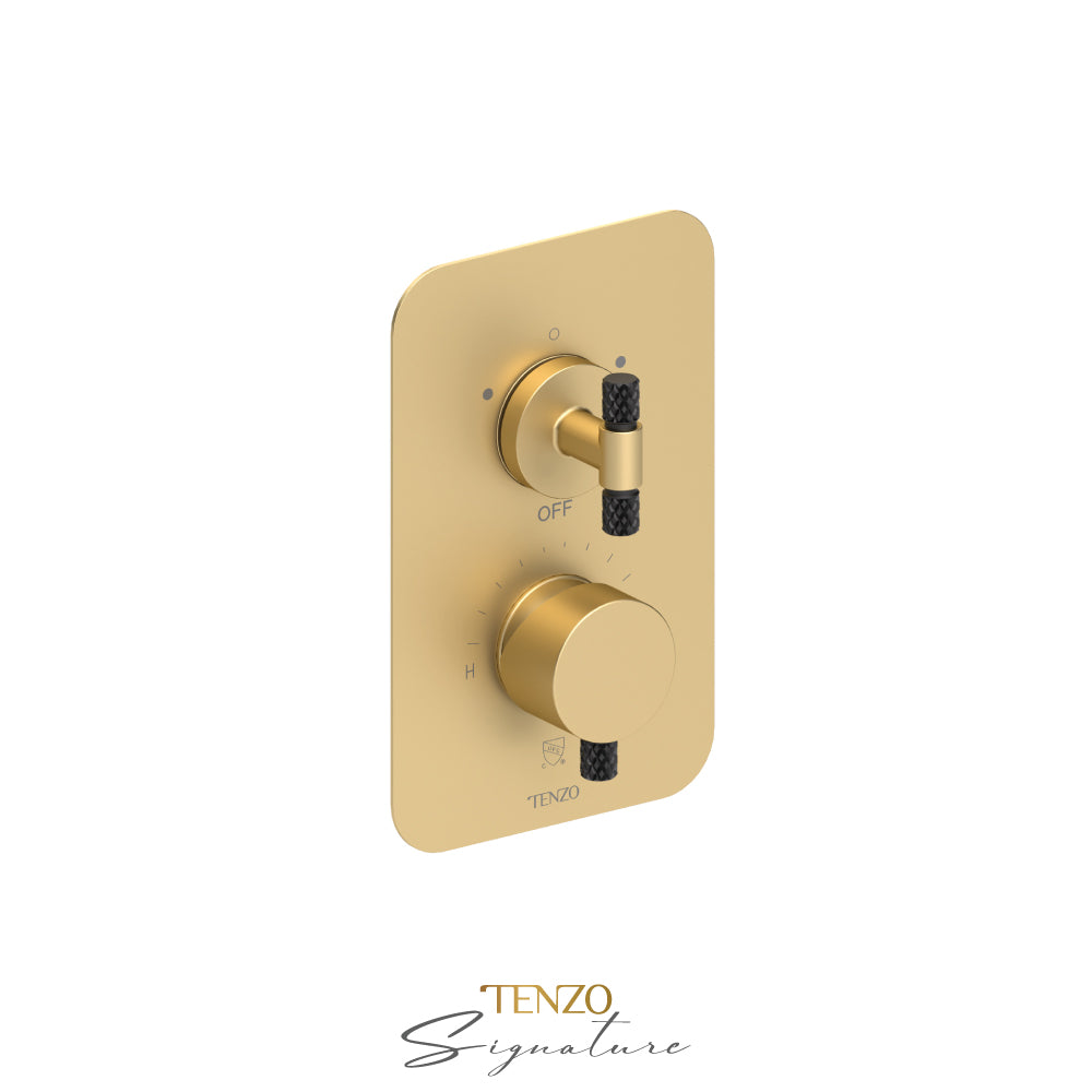 Tenzo Bellacio T-Box 2-Function Pressure Balance Shower Valve, Rough & Trim, Larger Knurled - BEPB32-C
