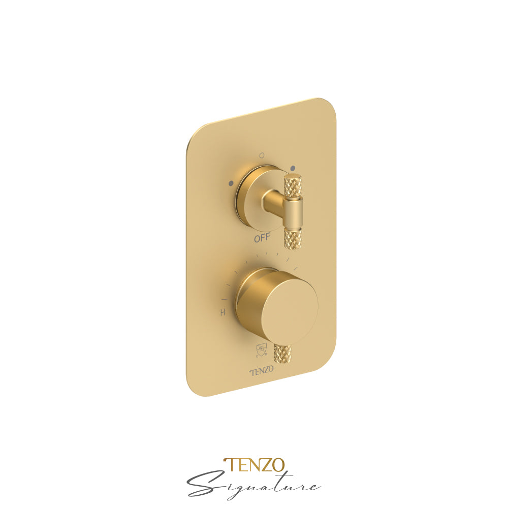 Tenzo Bellacio T-Box 2-Function Pressure Balance Shower Valve, Rough & Trim, Larger Knurled - BEPB32-C