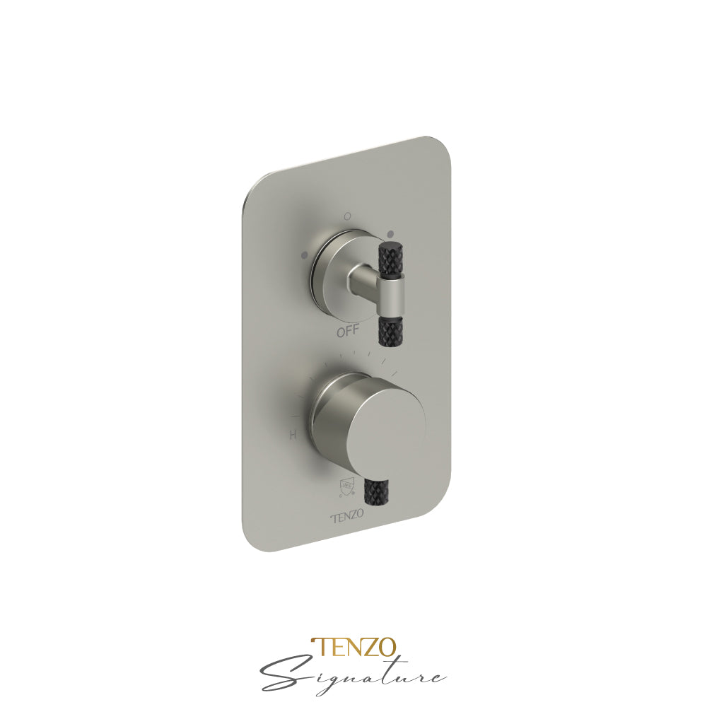 Tenzo Bellacio T-Box 2-Function Pressure Balance Shower Valve, Rough & Trim, Larger Knurled - BEPB32-C
