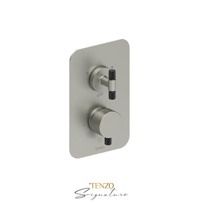 Tenzo Bellacio T-Box 2-Function Pressure Balance Shower Valve, Rough & Trim, Larger Knurled - BEPB32-C