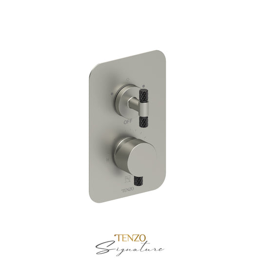 Tenzo Bellacio T-Box 2-Function Pressure Balance Shower Valve, Rough & Trim, Larger Knurled - BEPB32-C