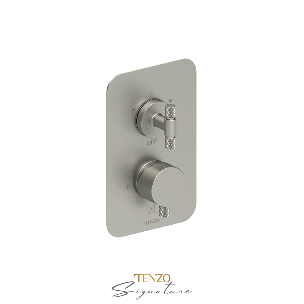 Tenzo Bellacio T-Box 2-Function Pressure Balance Shower Valve, Rough & Trim, Larger Knurled - BEPB32-C