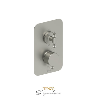 Tenzo Bellacio T-Box 2-Function Pressure Balance Shower Valve, Rough & Trim, Larger Knurled - BEPB32-C