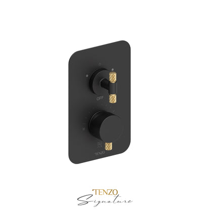 Tenzo Bellacio T-Box 2-Function Pressure Balance Shower Valve, Rough & Trim, Larger Knurled - BEPB32-C
