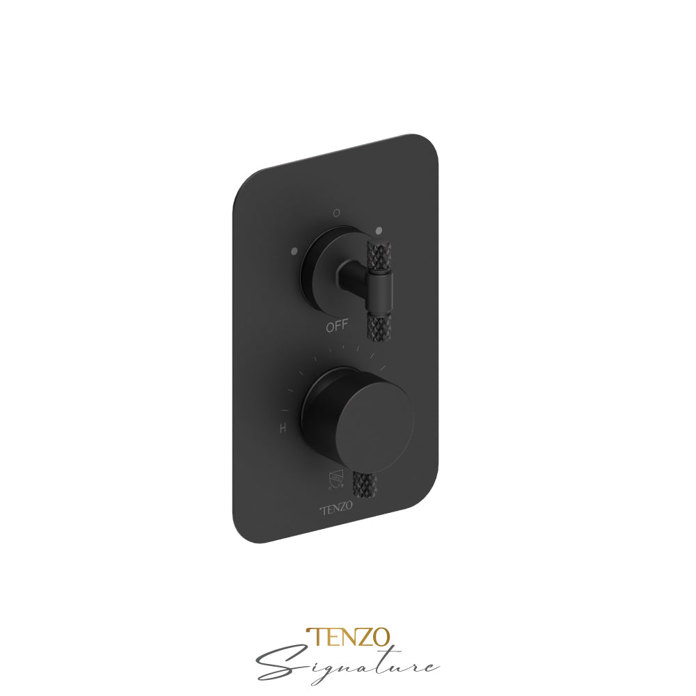 Tenzo Bellacio T-Box 2-Function Pressure Balance Shower Valve, Rough & Trim, Larger Knurled - BEPB32-C