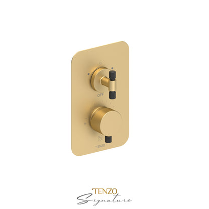 Tenzo Bellacio T-Box 2-Function Pressure Balance Shower Valve, Rough & Trim, Smaller Knurled - BEPB32-F