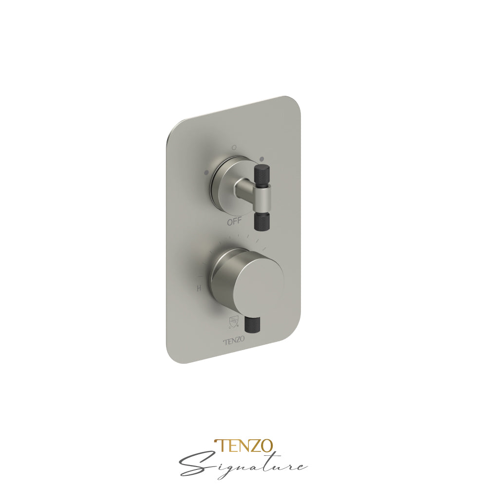 Tenzo Bellacio T-Box 2-Function Pressure Balance Shower Valve, Rough & Trim, Smaller Knurled - BEPB32-F
