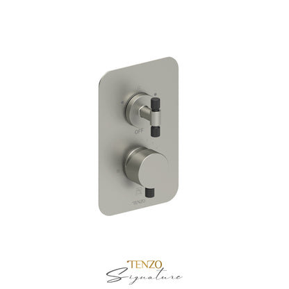 Tenzo Bellacio T-Box 2-Function Pressure Balance Shower Valve, Rough & Trim, Smaller Knurled - BEPB32-F