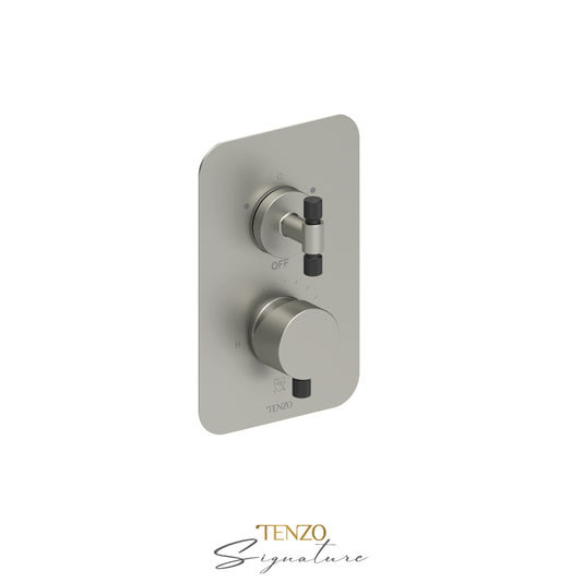 Tenzo Bellacio T-Box 2-Function Pressure Balance Shower Valve Trim, Smaller Knurled - F-BEPB32-F