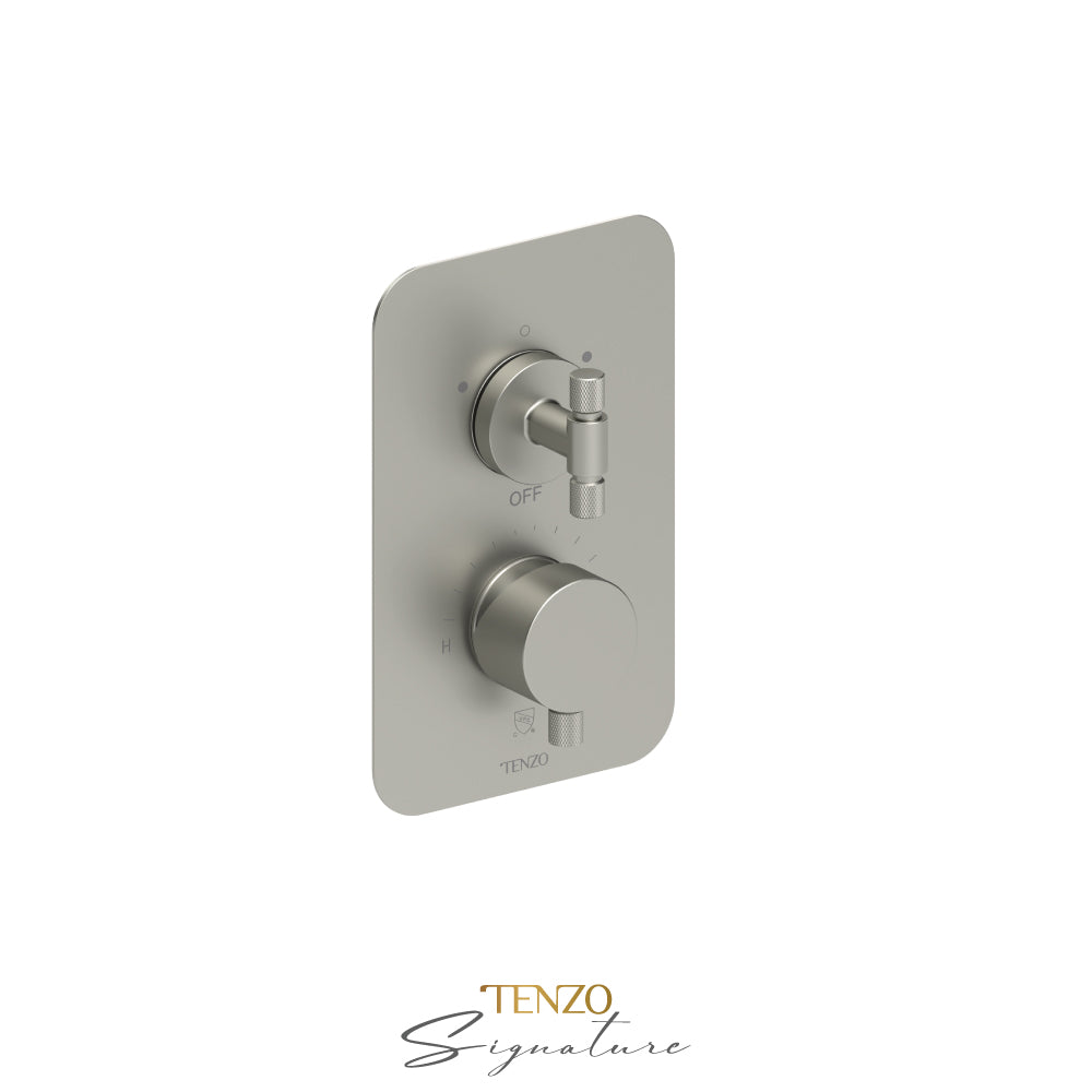 Tenzo Bellacio T-Box 2-Function Pressure Balance Shower Valve, Rough & Trim, Smaller Knurled - BEPB32-F
